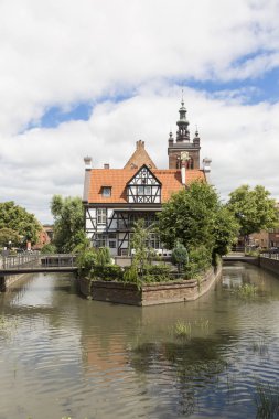 Danzig, Polonya - 7 Temmuz 2016: Değirmen Adası'nda Miller'in evi (Dom Mlynarza)