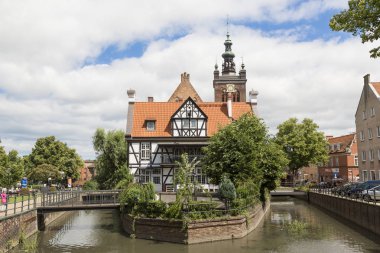 Danzig, Polonya - 7 Temmuz 2016: Değirmen Adası'nda Miller'in evi (Dom Mlynarza)