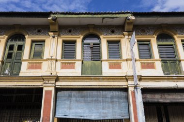 George Town, Malezya, 19 Aralık 2017: Eski bina, cephe