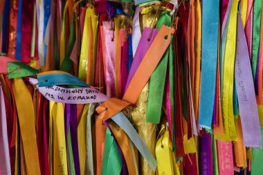 Penang, Malezya, 19 Aralık 2017: Dilek Kek lok Si Tapınağı Çinli Budist şerit