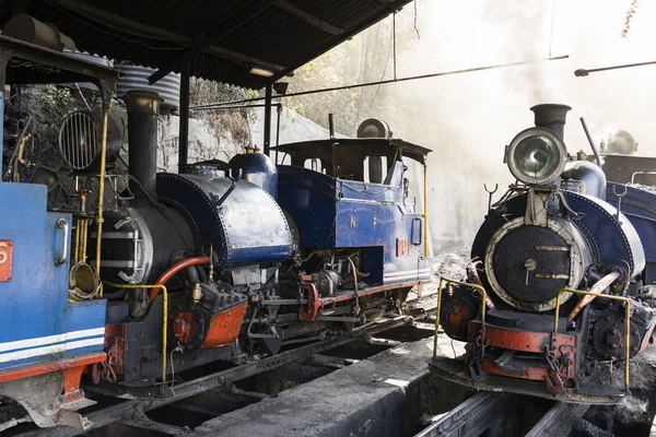 Darjeeling, Índia, 3 de março de 2017: Locomotiva a vapor na estação ferroviária de Darjeeling — Fotografia de Stock