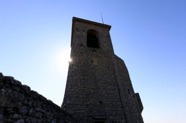 San Marino 'daki Guaita Kalesi. Rocca della Guaita Kalesi Kulesi.