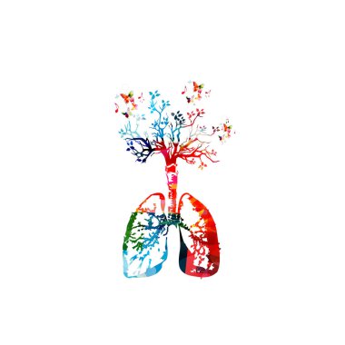 Human lungs with tree illustration clipart