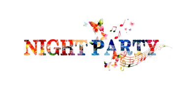 Renkli gece parti yazıt ile notlar
