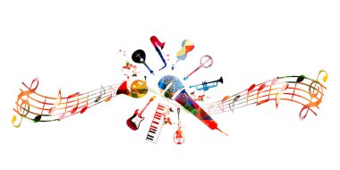 Renkli müzik aletleri şablonu 