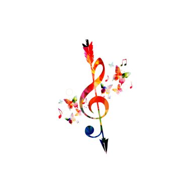 Ok ile renkli G-nota anahtarı 