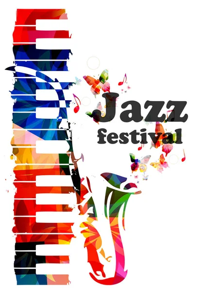 Kleurrijke Jazz muziek concert poster — Stockvector