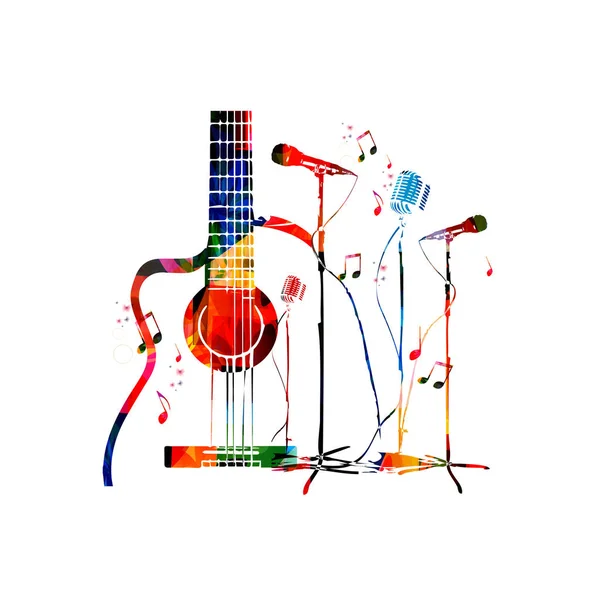 Fondo de guitarra colorido — Archivo Imágenes Vectoriales