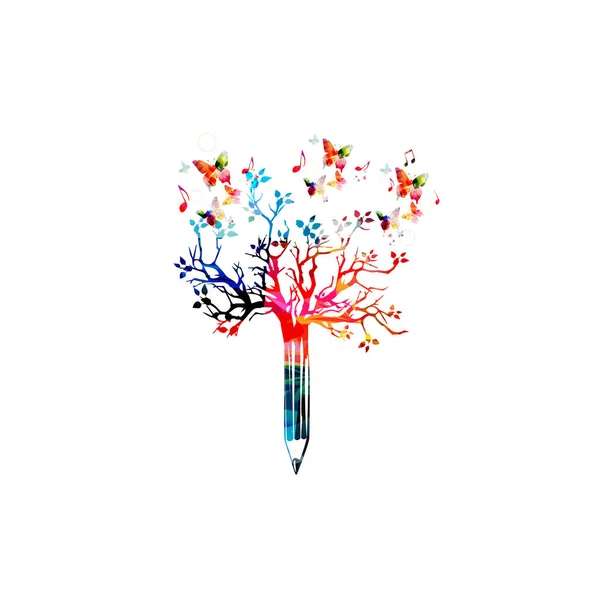 Colorful pencil tree — Stock Vector