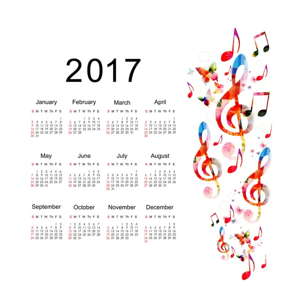 Цветной планировщик календаря 2017 — стоковый вектор
