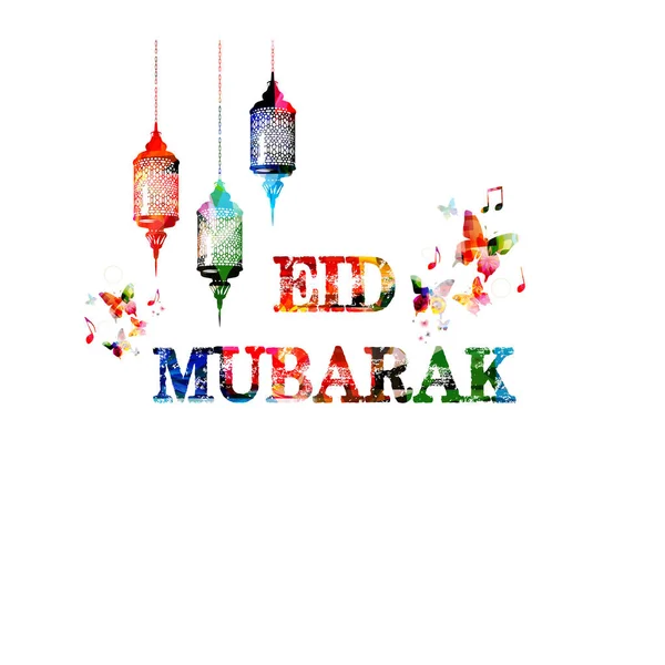 Plantilla colorida de Eid Mubarak — Vector de stock