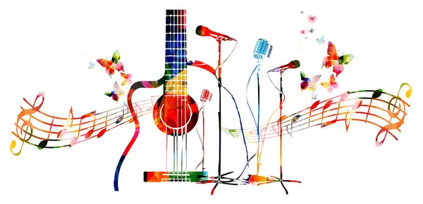 Fond de guitare coloré — Image vectorielle