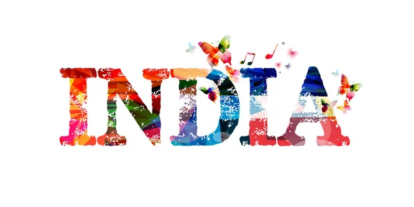 Renkli Hindistan tipografik resimde