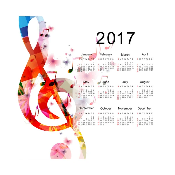 Planejador de calendário colorido 2017 design — Vetor de Stock