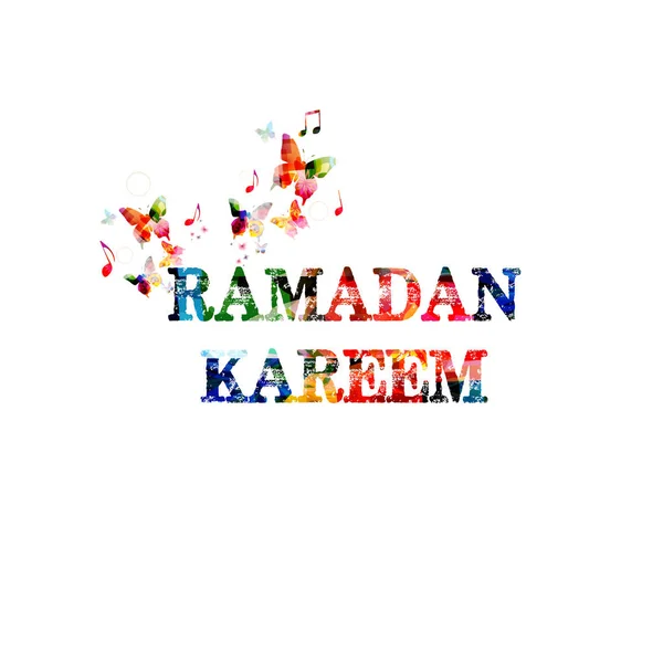 Renkli Ramazan Kareem şablonu — Stok Vektör