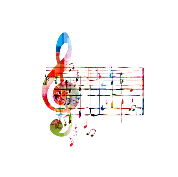 Modèle de musique créative avec notes de musique — Image vectorielle