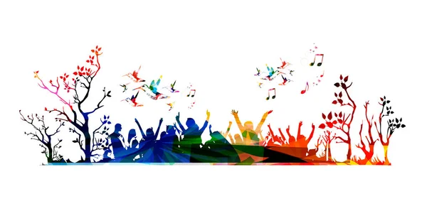 Foule de concerts colorés — Image vectorielle