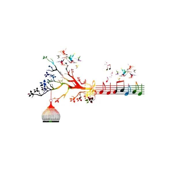 Plantilla de música creativa con notas musicales — Vector de stock