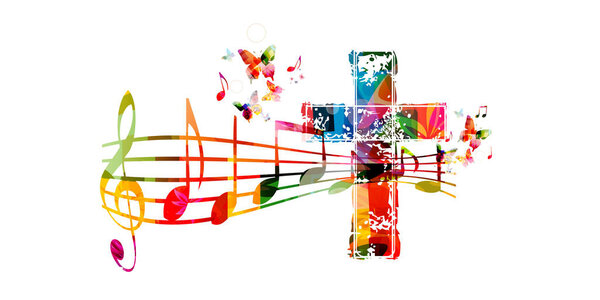 Цветной христианский крест с музыкой
 