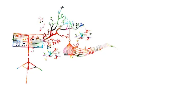 Modèle de musique créative avec notes de musique — Image vectorielle