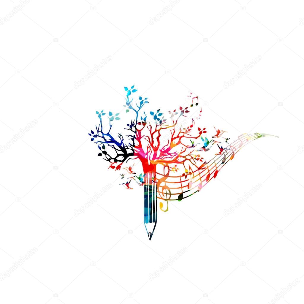 Colorful pencil tree 