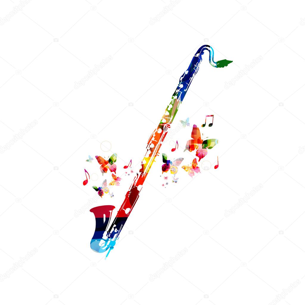 Colorful classical bass clarinet 