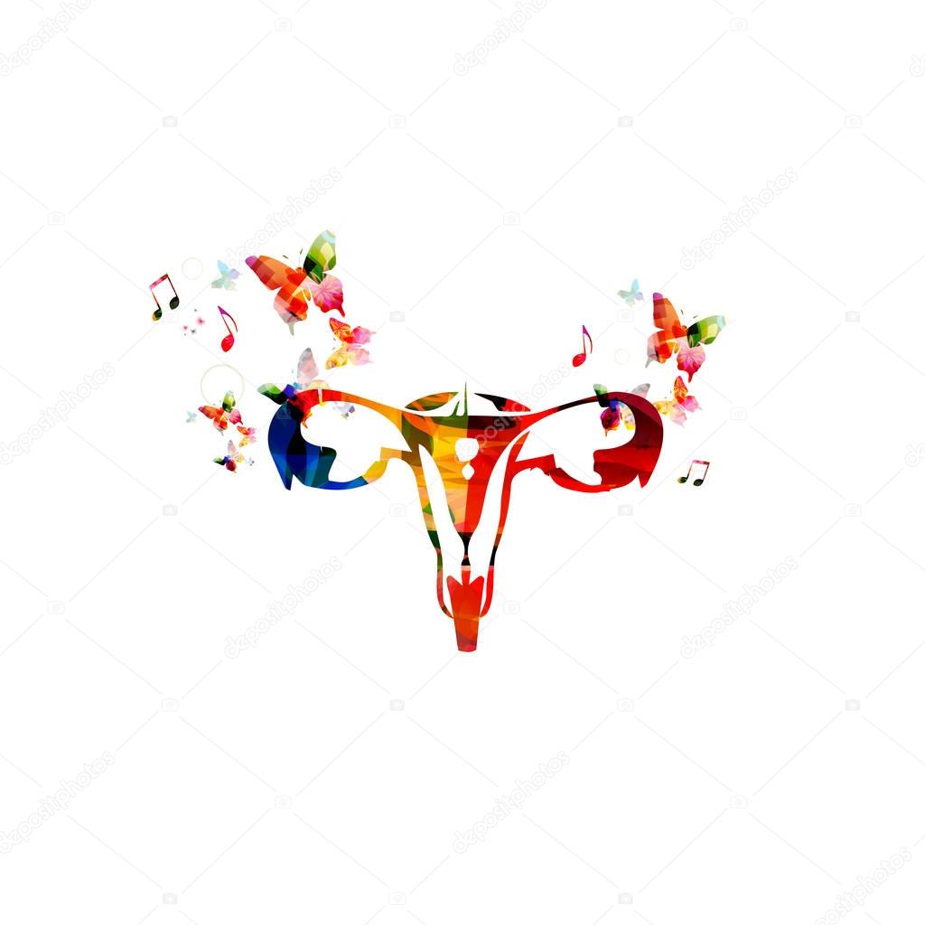 Colorful female reproductive system