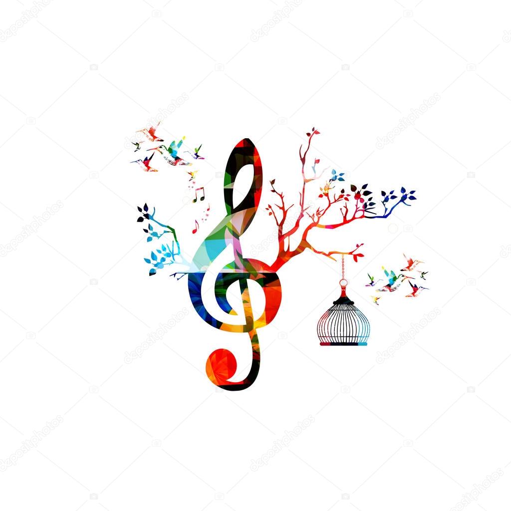Creative music template with music note