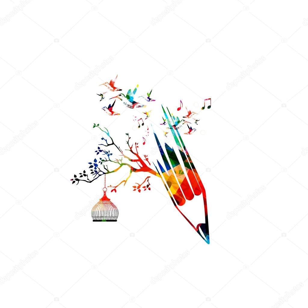 Colorful pencil tree 