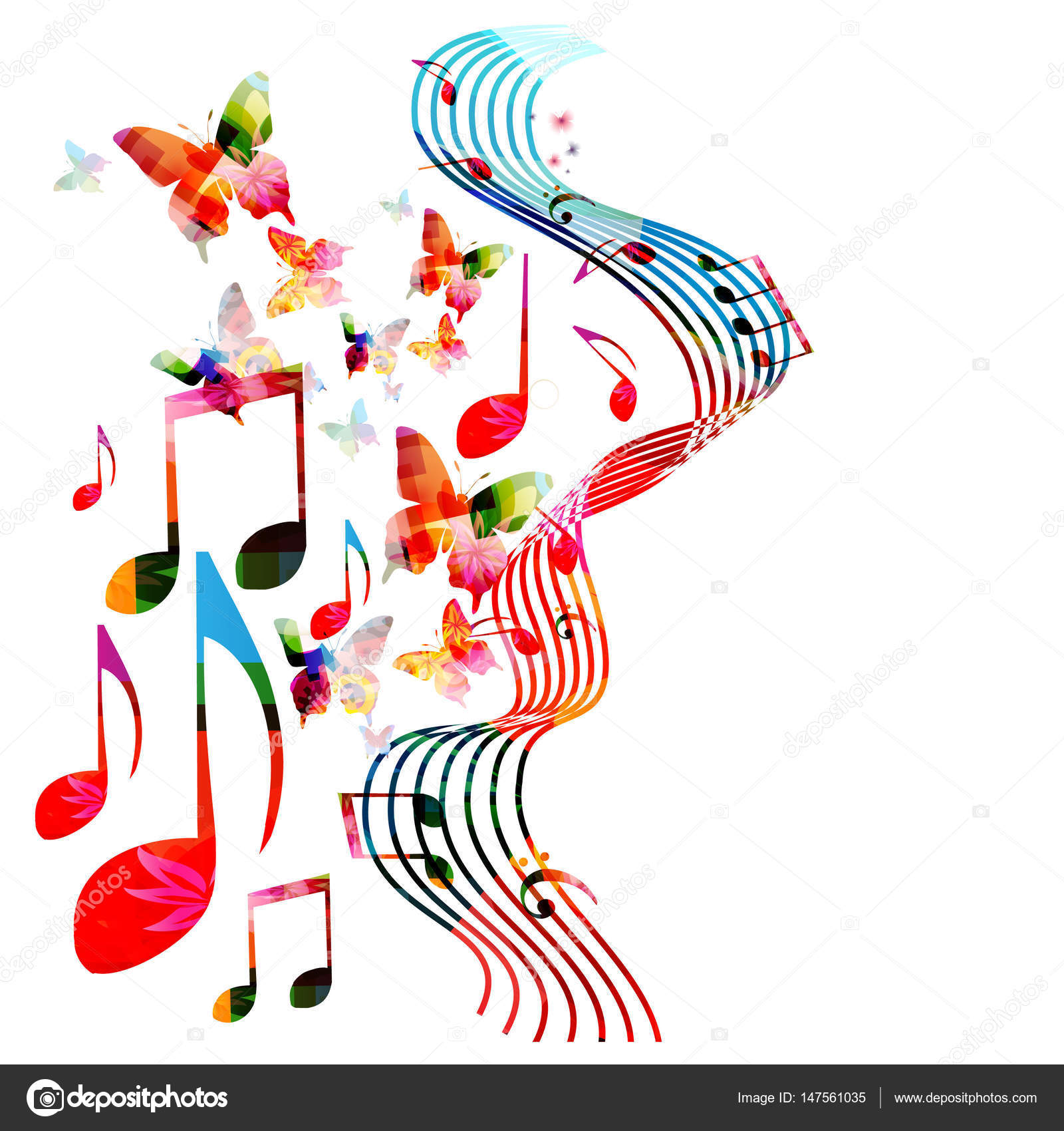 Imagenes De Notas Musicales En Colores | colores de fondo con notas musicales vector de stock Imagenes De Notas Musicales En Colores | colores de fondo con notas musicales vector de stock
