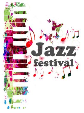 müzik notaları ile piyano klavye