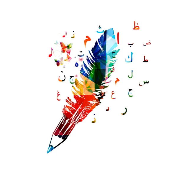 Lápiz y pluma de colores — Vector de stock