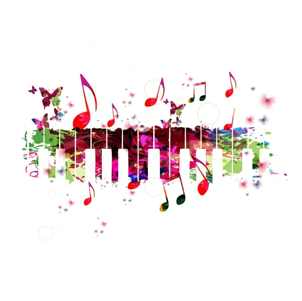  müzik notaları ile piyano klavye