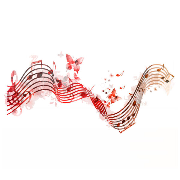 Красочный фон с нотами
