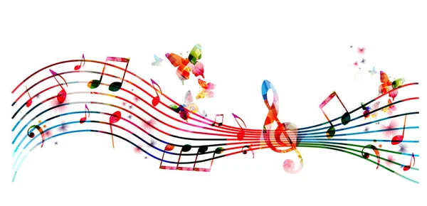 Colorful background with music notes — Stock Vector