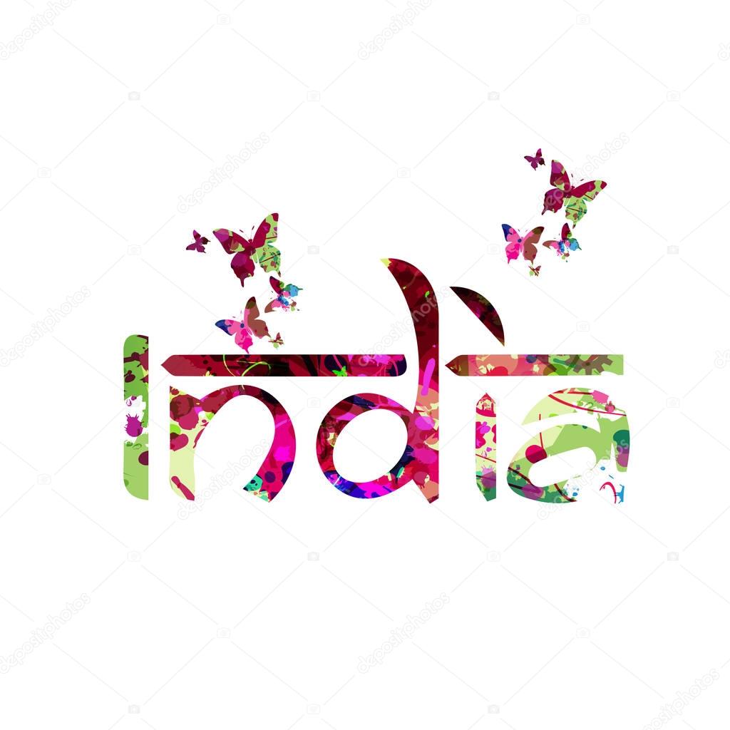Colorful India inscription