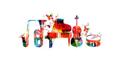 Music instruments background clipart