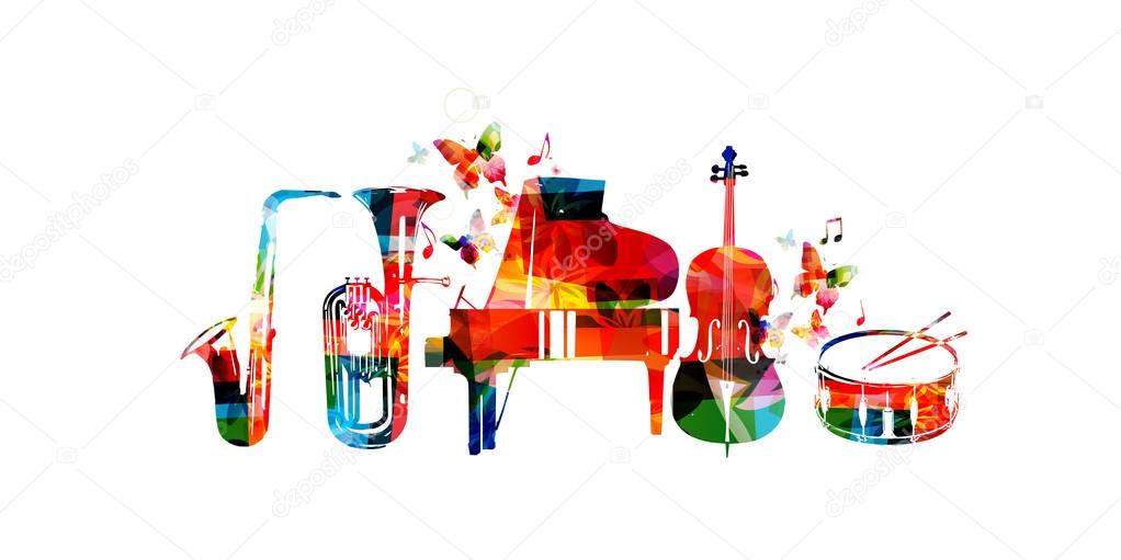 Music instruments background