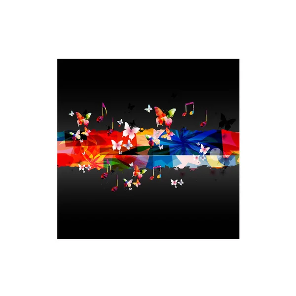 Fondo colorido con notas musicales — Vector de stock