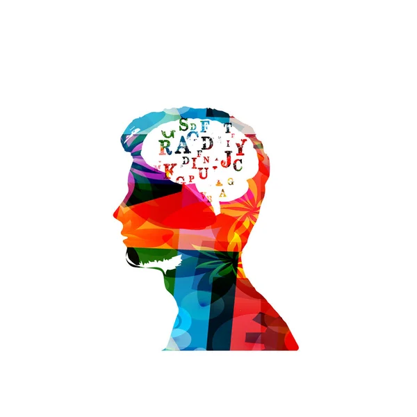 Illustration tête colorée — Image vectorielle