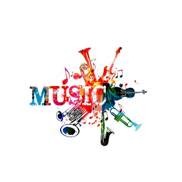 Iscrizione musicale con note musicali — Foto Stock