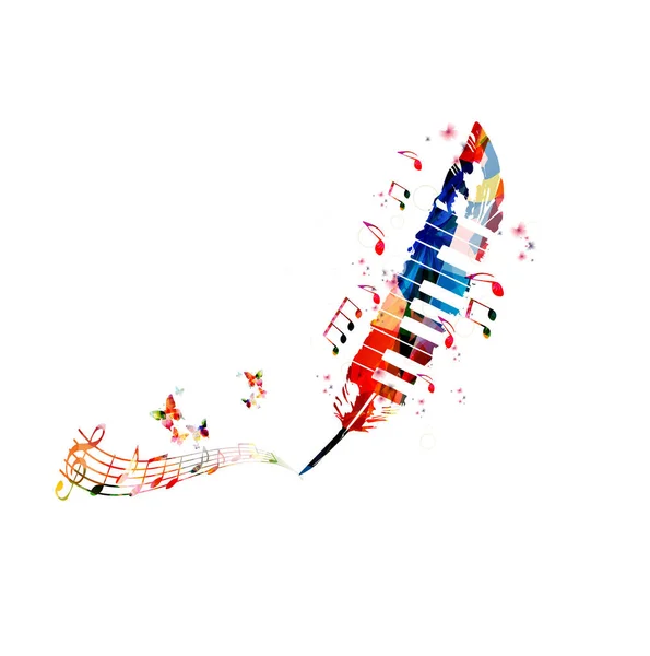 Farbenfrohes Klavier kombiniert mit Feder — Stockfoto