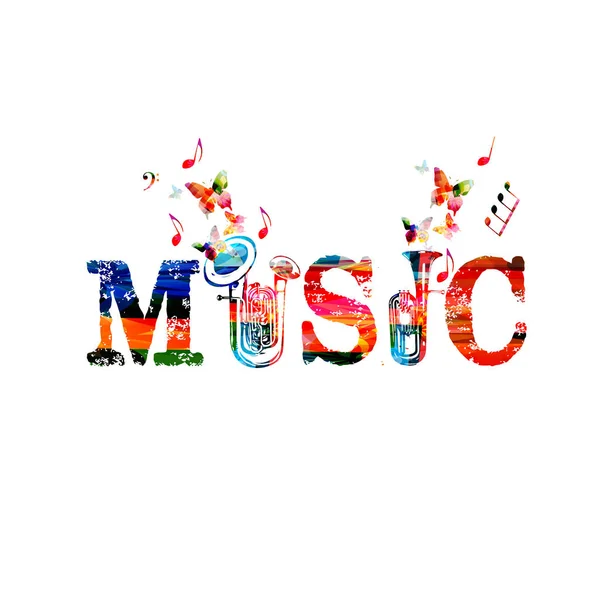 Inscrição musical com notas musicais — Fotografia de Stock