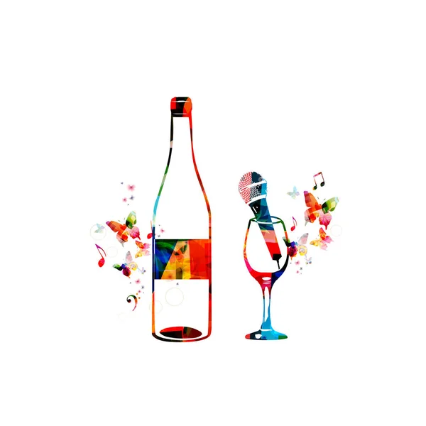Bottiglia con microfono in vetro — Vettoriale Stock