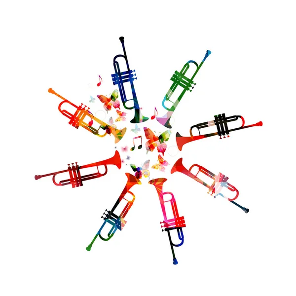 Renkli trompet çemberi — Stok Vektör