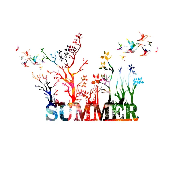 Color Inscripción de verano — Vector de stock