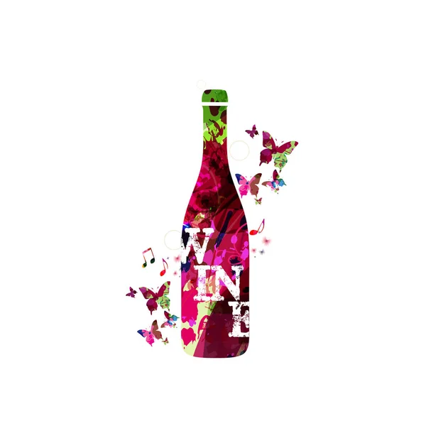Στο πολύχρωμο μπουκάλι κρασί επιγραφή — Διανυσματικό Αρχείο