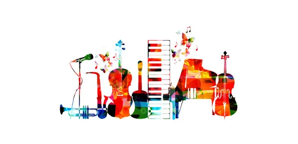 Farbenfrohe Musikinstrumente — Stockvektor
