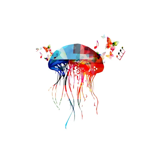Цветной силуэт медузы — стоковый вектор