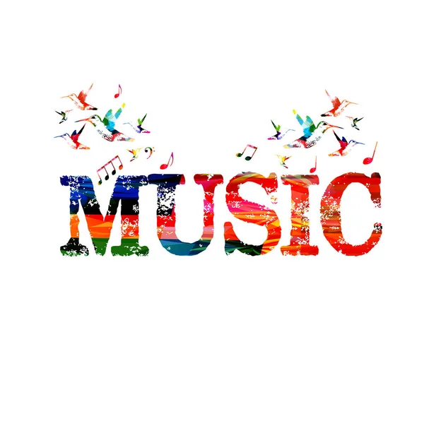 Music inscription with music notes — Stock Vector